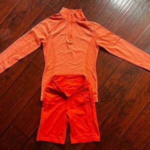 Figs Set: Salta Seamless Underscrub 1/4 Zip Long Sleeve + Shorts